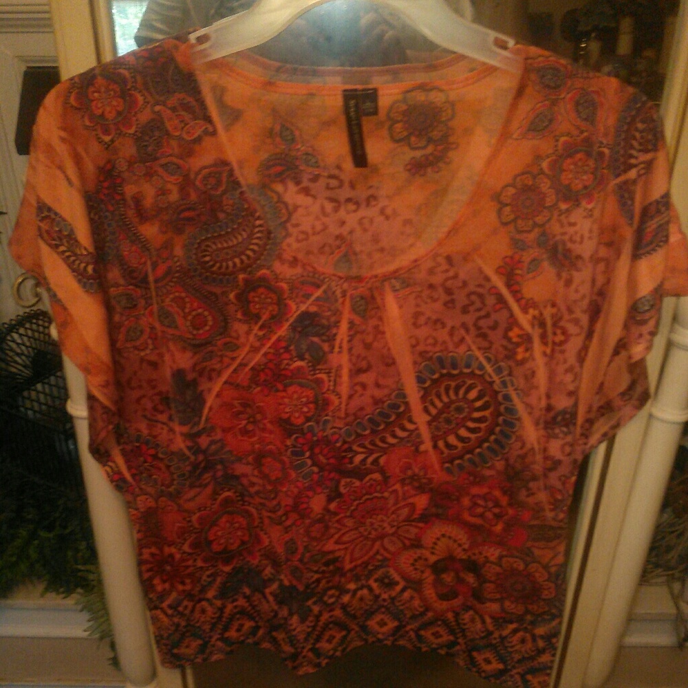 Susan Lawrence sz L short sleeve top